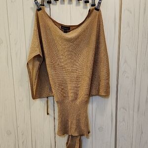bebe Gold Off-the-Shoulder Sweater
